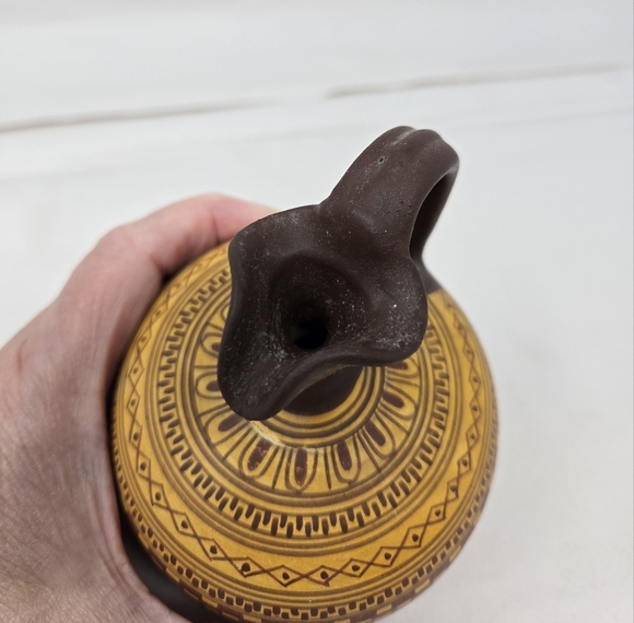 Geometrical Period Hand Made Copy From 800 To 900 BC Trefoil Mouth Ceramic Brown - Picture 5 of 11